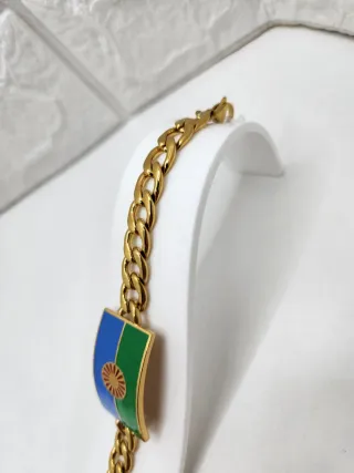 Pulsera Acero Quirúrgico Bandera Gitana