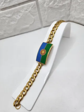 Pulsera Acero Quirúrgico Bandera Gitana