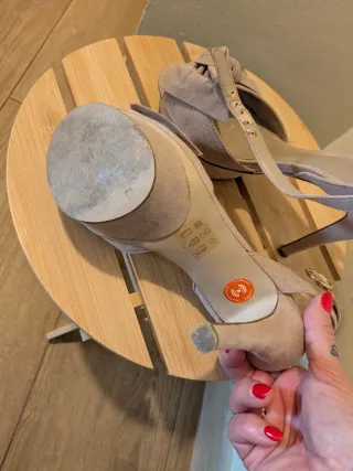 Sandalias Beige/Rosa con Lazo