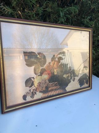 Quadro vintage natura morta frutta cesto