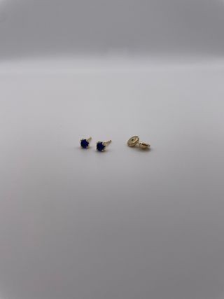 Pendientes Oro 18K Circonita Azul