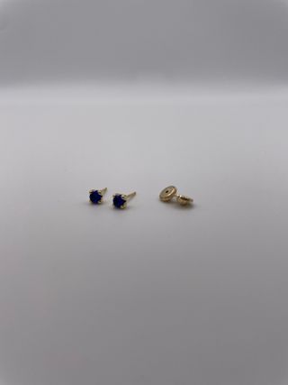 Pendientes Oro 18K Circonita Azul