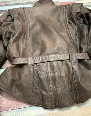 Chaqueta Cuero Vintage 80s Marrón
