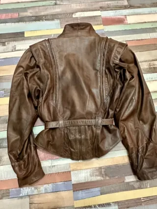 Chaqueta Cuero Vintage 80s Marrón
