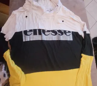 Maglietta Ellesse bianca, nera e gialla