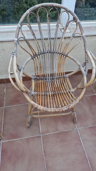4 Sillas Bambú Natural para Restaurar