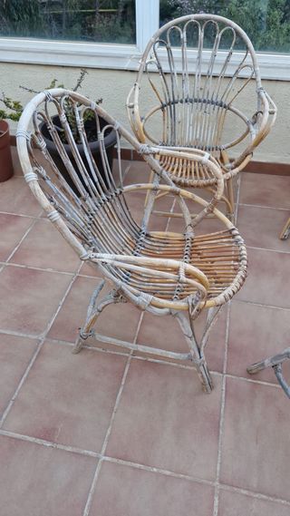 4 Sillas Bambú Natural para Restaurar