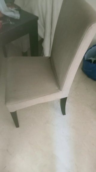 Mesa y 6 Sillas Comedor Madera/Tela