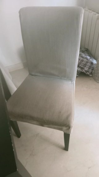 Mesa y 6 Sillas Comedor Madera/Tela