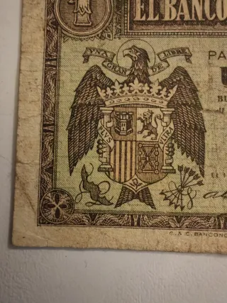 Billete 1 Peseta Banco de España 1938