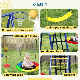 Columpio 6 en 1 con Nido para Niños