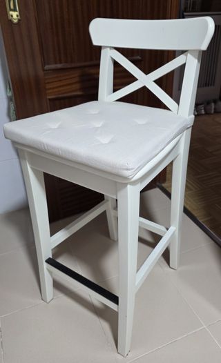 Taburete alto madera blanco