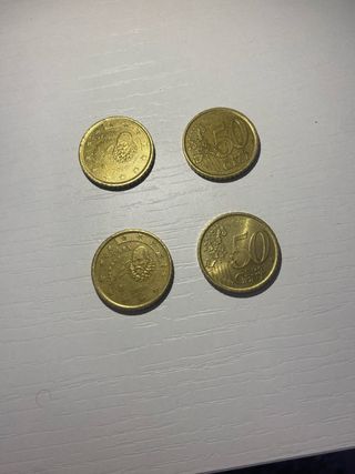 4 Monedas Euro 50 Cent (2000-2002)