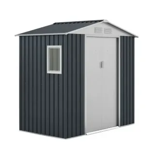 Caseta metálica Darwen 2,71 m² gris antracita/blan