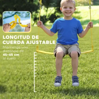Columpio para niños con cuerdas ajustables