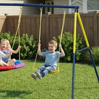 Columpio para niños con cuerdas ajustables