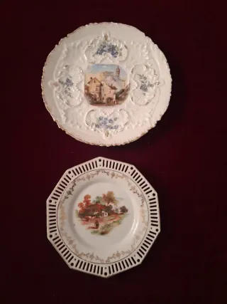 Pareja platos antiguos decorativos