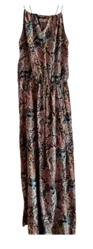 Vestido largo estampado paisley tirantes