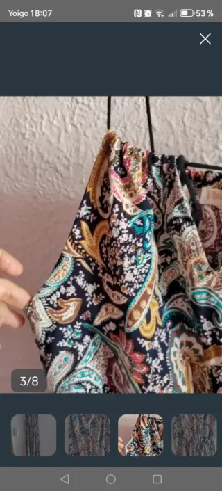 Vestido largo estampado paisley tirantes