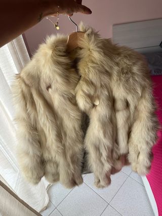 Pelliccia vera volpe beige