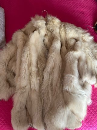 Pelliccia vera volpe beige