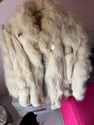 Pelliccia vera volpe beige