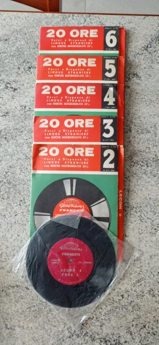 Collezione 6 Vinili Lezioni Francese 20 Ore