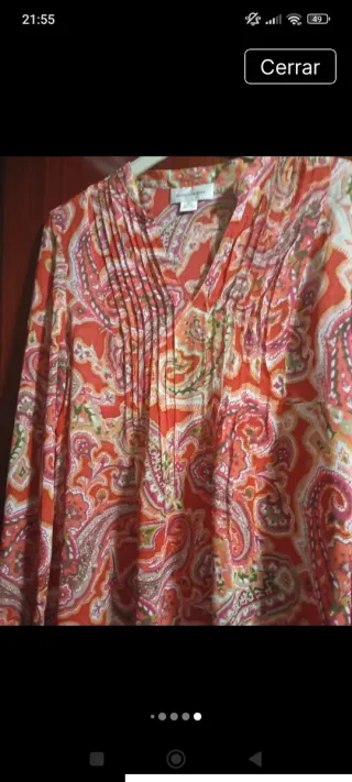 Blusa manga larga mujer estampado paisley