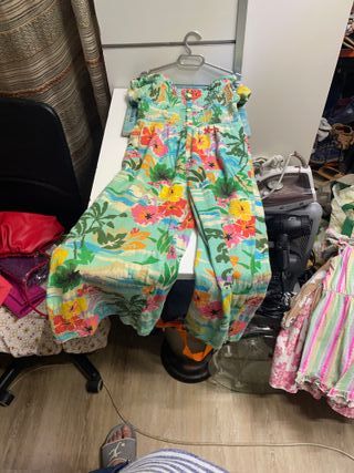 Vestido infantil estampado tropical