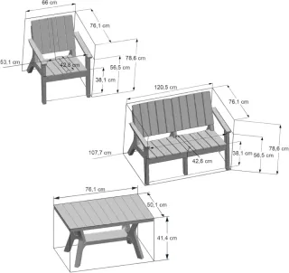 CHILLVERT Conjunto de Jardín Siros de Resina