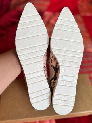 Bailarinas KMB Piel Serpiente Beige/Rosa