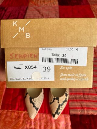 Bailarinas KMB Piel Serpiente Beige/Rosa