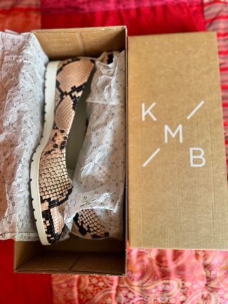 Bailarinas KMB Piel Serpiente Beige/Rosa