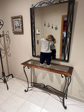 Recibidor de entrada con espejo