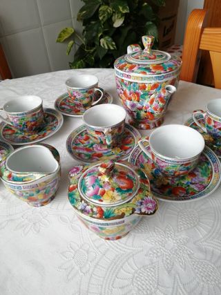 Juego café mil flores porcelana