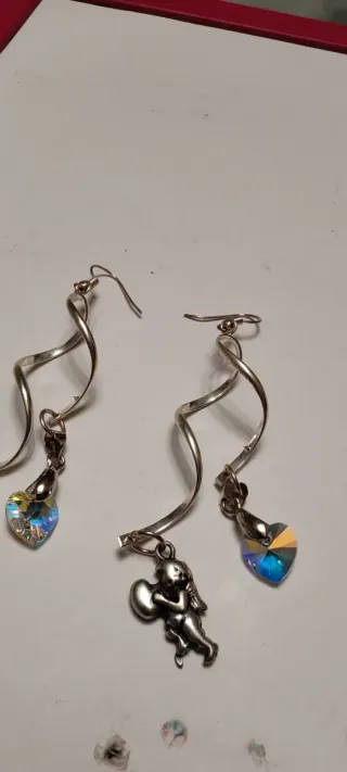Orecchini handmade con cristalli e ciondoli