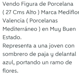 Figura cerámica chica con flores