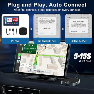 Adaptador inalámbrico CarPlay/Android Auto