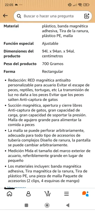 Cubierta de acuario de nylon y plástico