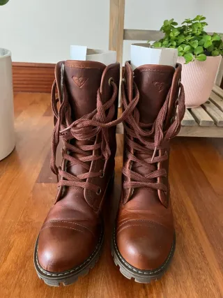 Botas Roxy Piel Marrón Forro Pelo Talla 36