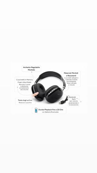 Cuffie Bluetooth P9 Wireless Nere