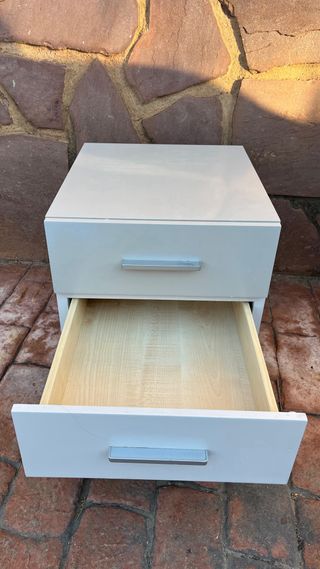 PACK Cajoneras Mesitas de Noche Gris y Blanca