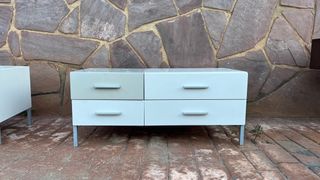 PACK Cajoneras Mesitas de Noche Gris y Blanca