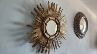 Espejo Sol Antiguo Madera Dorado