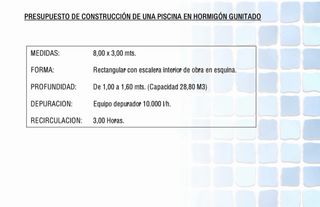 Piscina Hormigón Gunitado 8x3m