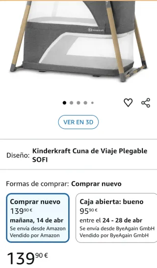 Cuna de Viaje Kinderkraft SOFI 4 en 1 (parque cuna