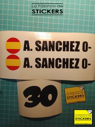 Personalización BANDERA + NOMBRE en vinilo 2 Unids