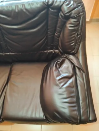 Sofá 2 y 3 plazas polipiel negro