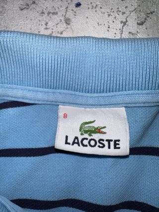 Polo Lacoste Rayas Azul Talla XL