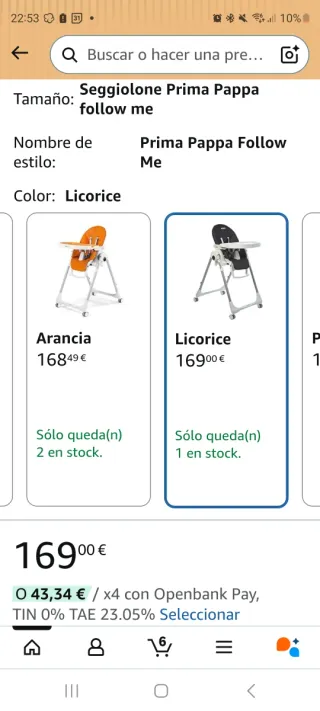 Trona Peg Perego color negro
